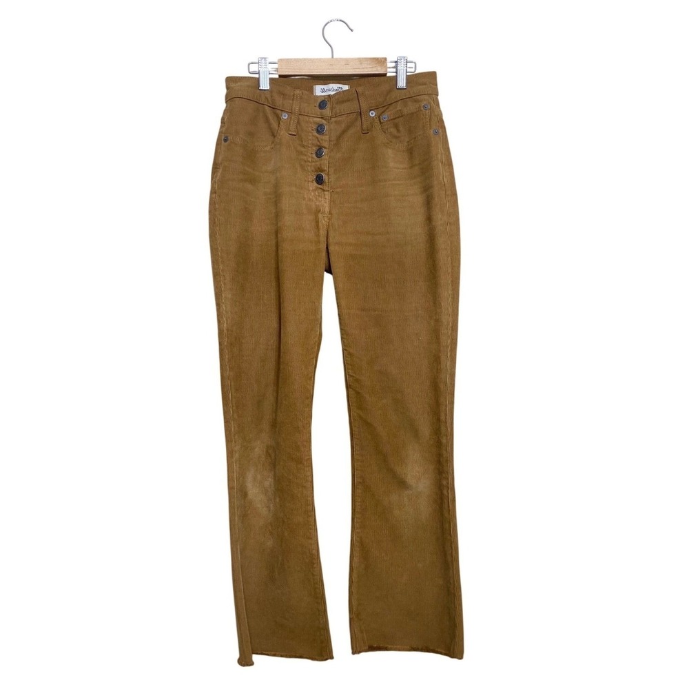 Madewell Cali Demi-Boot Corduroy Pants Brown Button Fly‎ High Rise Size 26